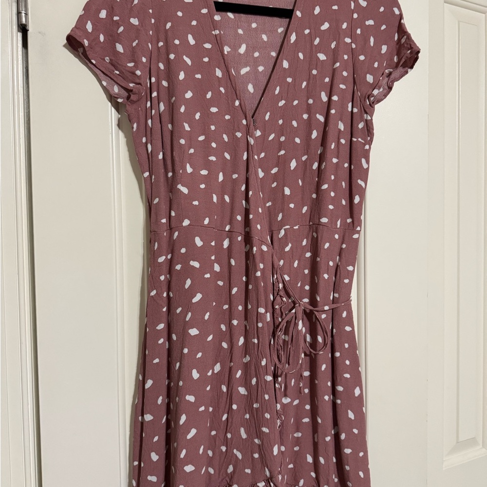 Abercrombie & Fitch Dusty Rose Patterned Midi Dress